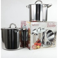 [8 & 12 LT] SUPRA STOCK POT SET OF 2 PCS 8/ 12 QT LITER STAINLESS STEEL COOKING SOUP LARGE MEATBALLS