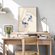 Classic Koi Fish Painting Prints Japanese Style Canvas Posters Modern Wall Art Pictures for Living R