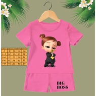 CHILDREN'S T-SHIRT SHORTS SET | BIG BOSS BABY GIRL | UNISEX suit | VERY SOFT RAYON MATERIAL