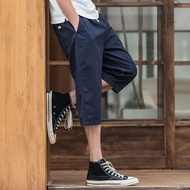 Three Quarter Pants Breathable 3 Quarter Pants Summer Shorts Men Korean 3/4 Pants with Back Pocket