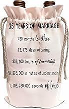3dRose 35 Years of Marriage 35th Wedding Anniversary in months days hours - Wine Bags (wbg_318822)