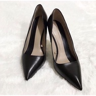 HITAM Zara Original Black Stilettos Leather Heels Shoes High Heels Work Shoes Formal Black Heel Bran