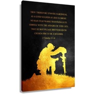 2 Timothy 2 3 To 4 Bible Verse Wall Art Vintage Poster Artwork Contemporary Decor For Living Room Pi
