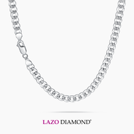 LAZO DIAMOND 9k White Gold Bold Curb Chain Necklace