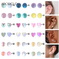 SPORCLO 16G Ear Piercing 1 Pc Heart Stud Earring Candy Earring Pink Helix Earring Ear Cartilage Heli
