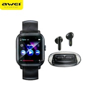 Awei HE-3 TWS Earbuds Smart Watch 2 in 1 Set Music Watch Set Earphone Smart Watch Awei Sport Combo S