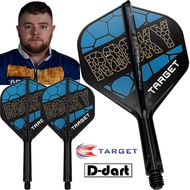 TARGET K FLEX DARTS FLIGHT-【No.2】STANDARD ROCKY (JOSH ROCK) K-Flex Integrated Dart Flights Shafts