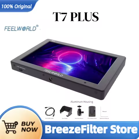 Feelworld T7 PLUS V2 7 Inch 3D LUT On Camera Field DSLR Monitor 4K HDMI Full HD 1920x1200 IPS Wavefo
