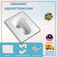 Durable 500MM Ceramic Square Squatting Pan for Toilet Tandas Cangkung