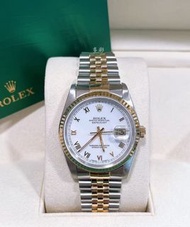 👑[現貨]🔥🔥Rolex Datejust 勞力士日誌系列 16233白面羅馬 36mm表徑 間18K金 自動機械 淨表 rolex/rolex submariner/rolex daytona/ro