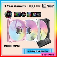 AIGO DARKFLASH DR12 Pro & Infinity 8 2000RPM 3 in 1 aRGB Fan For Desktop (8 Fan + 2 RGB Stripe combo