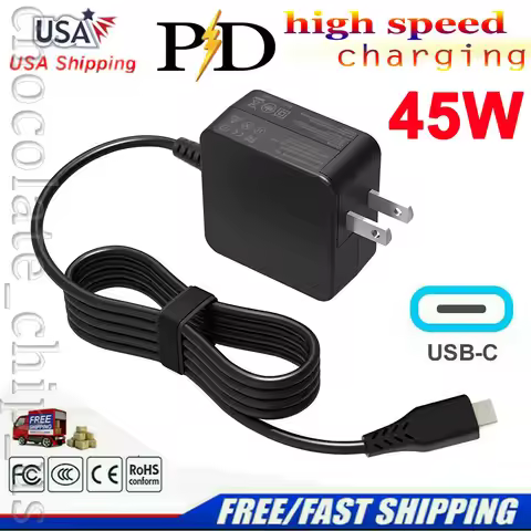 45W USB C Type C Power Charger for HP Chromebook Lenovo/Acer/Asus/Samsung Laptop