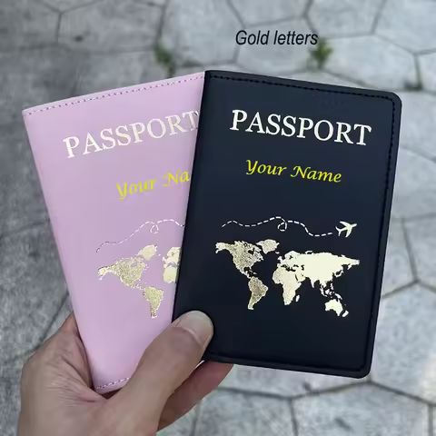 Personalized Pasport Name Passport Cover King Queen Crown Case for Passports Pu Leather Travel Walle