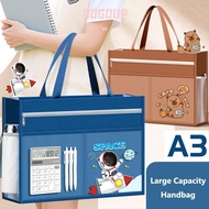 GOGUVO A3 Tutorial Bag, Canvas A3 Canvas Art Bag,  Plus Size Waterproof Zipper Design File Bag Art S