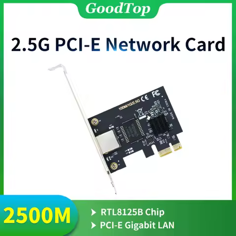 Goodtop 2.5G PCI-E Network Card RTL8125B Gigabit LAN Ethernet PCI Express RJ45 Network Card 2500Mbps