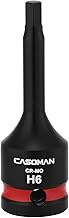 CASOMAN 1/2" Drive 6mm Impact Hex Bit Socket, One-Piece H6 Allen Socket with Red Color-Code Ring, 78
