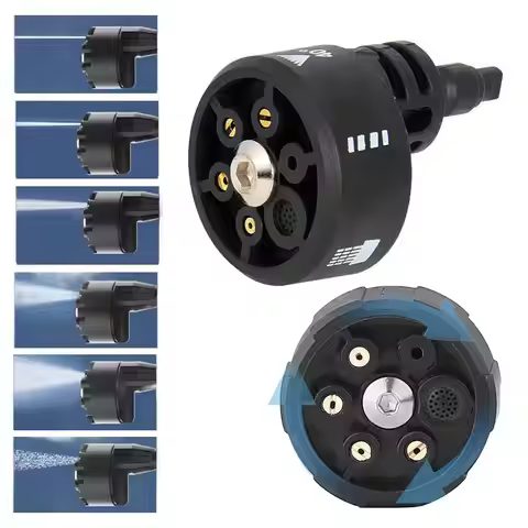 1/2PCS 6 in 1 High Pressure Washer Nozzle 1/4Inch Multifunctional Change-Over Nozzle Quick Connect E