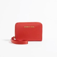 西班牙 BIMBA Y LOLA 橙色尼龍布 拉鏈 銀包