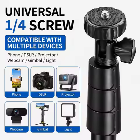 Phone Selfie Tripod Stand 173cm, Extendable Floor Live Streaming Stand with Universal Mobile Holder,