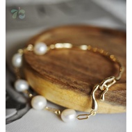 Natural Baroque Freshwater Pearl Bracelet 14K Gold Branch Half Bracelet Bracelet Gold Handmade Brace