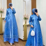 Nadira Dress Busui Bahan Organza Bordir Dengan Detai Payet Mote Gamis Pesta Baju Kondangan Mewah Ter