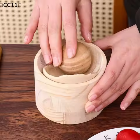 Wood Dumpling Maker Press Tool Wood Mold Ball Manual Dough Skin Presser Hand Pie Rolling Tool Quick 