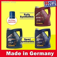 ∈✕Mannol Semi Synthetic MOS2 10W40 10W30 Fully 5W30 5W40 (4L) with optional Oil Filter