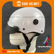 Nón bảo hiểm nhúng carbon S12  Mũ bảo hiểm nửa đầu chính hãng nhúng cacbon tem S12 đa dạng màu sắc c