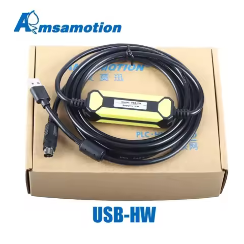 USB-HW Programming Cable For Haiwell E/S/H/C/T Series PLC Round 4Pin RS232 Communication Download Li