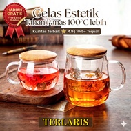 Unique Aesthetic Glass Strainer Glass Heat Resistant Strainer Cup Brewing Herbal Spices Tea Ingredie