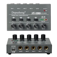 Depusheng อัพเกรด Ultra Low Noise 4/6/8 Channel Line Mixer Mini Sound Mixer แหล่งจ่ายไฟ DC5V ใช้งานง