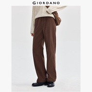 GIORDANO ผู้หญิง  กางเกงผ้าคอร์ดูรอย มีกระเป๋า กางเกงขายาว เอวยางยืด กางเกงขายาวลำลอง 05414670