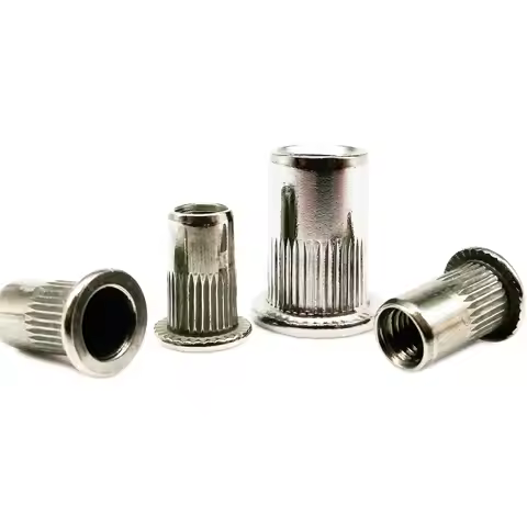 10-100pcs M3 M4 M5 M6 M8 M10 M12 304 A2-70 Stainless Steel Flat Head Rivet Nut Bind Insert Rivnut Nu
