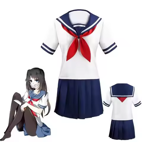 Game Yandere Simulator Ayano Aishi Cosplay Costumes Wig Osana Najimi Girl School JK Uniform Sailor S