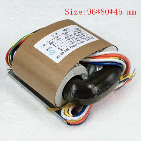1Pc 50W 50VA R-type Primary Input 0-115-230V-SCN or 0-220V-SCN Secondary Output 25V 18V-9V 24V-12V R