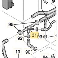 VOLKSWAGEN BEETLE POLO 1.2 WATER COOLING HOSE 6R0 122 109 1K0 121 087 P ORIGINAL