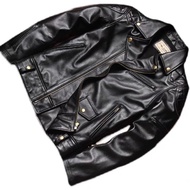 Ming Ngoc leather jacket mens genuine leather cowhide jacket motorcycle cross collar leather jacket