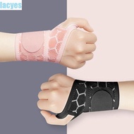 LACYES Wrist Guard Band, Right Left Hand Polyester Fiber Sports Wrist Guard, Breathable Cellular Mesh Design Pink/Grey/Black Compression Wrist Support Tendonitis