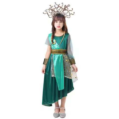 Child Girl The Gorgon Medusa Ancient Greek Mythological Cosplay Princess Costume Kids Performance Fa