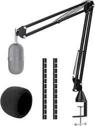 For Razer Seiren Mini Boom Arm with Mic Cover - Mic Stand with 2 Cable Sleeve Compatible with Shure 