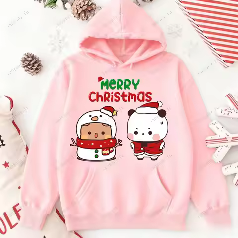 Bubu Dudu's Christmas Hoodie Bubu Dudu Christmas Couple Tracksuit Drop Shoulder Tracksuit Long Sleev