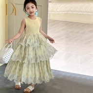 YI Ready Stock 2-15 Years Old Girls Thin Style Fashionable Girl Princess Dress Summer All-Match New 