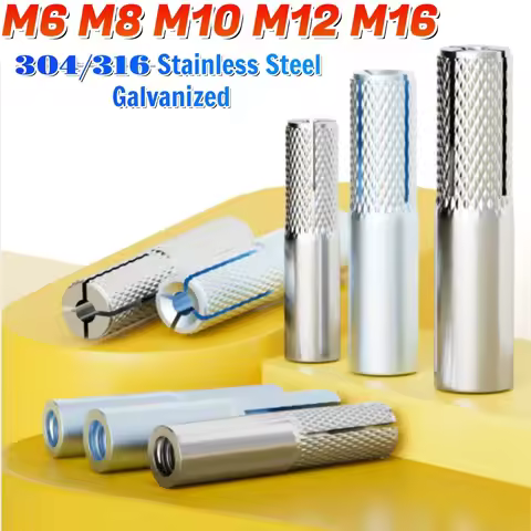 1-5pcs Stainless Steel/Galvanization Push Burst Blasting Drop-in Anchor Screw Bolt Wedge Nut Expansi