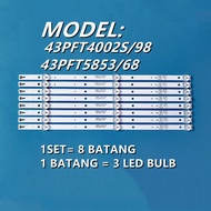 43PFT4002S/98 , 43PFT5853/68 , 43PFT4082S/98 PHILIPS 43 INCH LED TV BACKLIGHT LAMP TV 43PFT5853 43PF