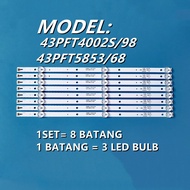 43PFT4002S/98 , 43PFT5853/68 , 43PFT4082S/98 PHILIPS 43 INCH LED TV BACKLIGHT LAMP TV 43PFT5853 43PFT4002S 43PFT4082S 4708-K43WDC-A3113N11