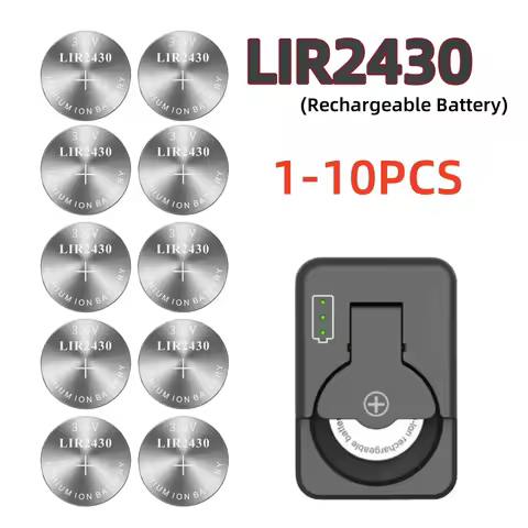 1-10pcs LIR2430 3.6V 60mAh Button Battery Rechargeable Lithium-ion Battery Coin Cell For Car Key Wat