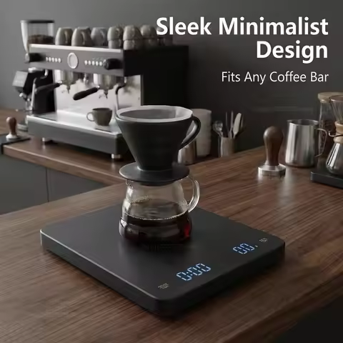 Digital Coffee Scale 0.1g to 3kg with Timer LED Screen USB High Precision Kitchen Scale for Espresso