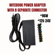 𝗨𝗡𝗜𝗩𝗘𝗥𝗦𝗔𝗟 𝗟𝗔𝗣𝗧𝗢𝗣 𝗖𝗛𝗔𝗥𝗚𝗘𝗥 PC Notebook Computer Ac Wall Adapter Charger Power Supply 96W 12V-24V With 8 Connector Adaptor