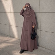 Hyuna Set Abaya Cheongsam Pashmina Bandana Anti UV Gamis Dress