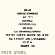 Blox Fruit acc ready to use | code 729